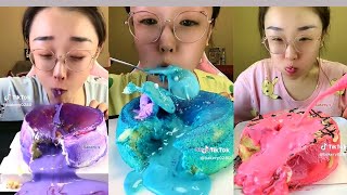 ASMR cake eating Mukbang speeded whole cake Mukbang [upl. by Harriett]