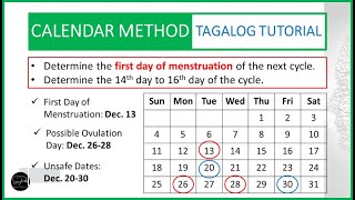 FAMILY PLANNING CALENDAR METHOD  TAGALOG TUTORIAL [upl. by Etrem]