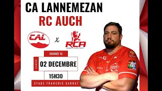 CA Lannemezan X Rugby Club Auch  Journée 10 Nationale 2 [upl. by Acilef]