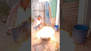 Crazy TIRE BEADS fixing via fire tricks 😨💥🧨🔥 [upl. by Adnauqahs]