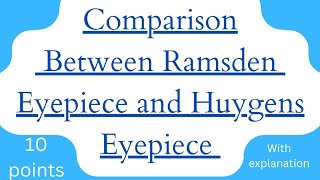 Comparison between Ramsden Eyepiece and Huygens EyepieceOptical InstrumentsOptics [upl. by Kosey]