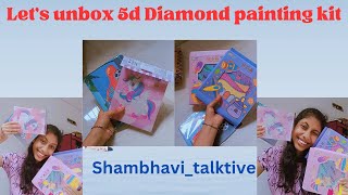 Lets unbox 5d Diamond painting kit shambhavitalktive craft [upl. by Esya]