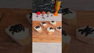 🥖 Tartines Araignées Effrayantes 🕷️Halloween recetterapide [upl. by Gawain]