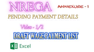 DRAFT WAGE PAYMENT LIST ANNEXURE I  NREGA PENDING WAGE ALL IN ONE [upl. by Lemahs]