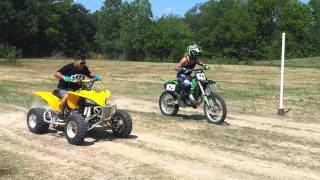 Yfz 450 vs kx250 [upl. by Drallim]