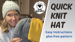 A quick and easy knitted hat The Slip and Purl Hat [upl. by Utimer]