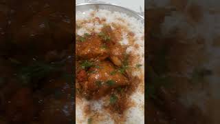 White rice with chicken saucefood youtubeshorts fyp highlights shorts shortvideo youtube [upl. by Dnomde]