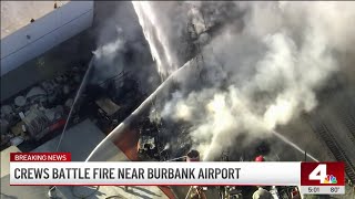 Crews battle structure fire near Burbank Airport [upl. by Priestley]