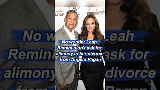 No wonder Leah Remini didnt ask for alimony in her divorce from Angelo Pagancelebrity foryou usa [upl. by Grearson]