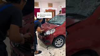 Myvi crashes into living room of house with narrow pathway at entrance perplexing many [upl. by Cornell]