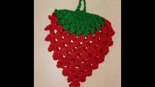 Tutorial de crochet agarradera con forma de Fresa 2 de 3 [upl. by Booker263]