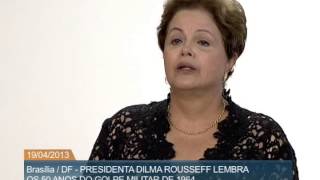 Dilma Rousseff relembra acontecimentos que marcaram o período do golpe militar de 1964 [upl. by Einolem244]