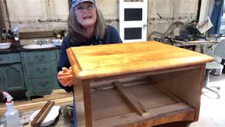 How To Strip Old Varnish  Refinishing Wood Top Table PART 1 [upl. by Etteuqal]