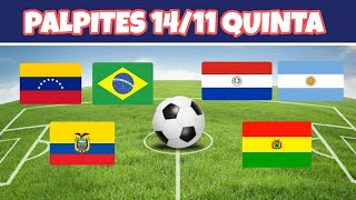 PALPITES DE FUTEBOL PARA O DIA 14 11 2024 QUINTA  BILHETE PRONTO [upl. by Goodard]