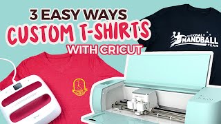 3 ways to make custom tshirts with Cricut Explore 3 amp Easy Press 2 on Design Space  for beginners [upl. by Llennahc]