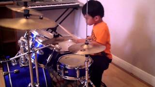 Bruno Mars  Locked Out Of Heaven drum cover 4YearOld Drummer [upl. by Akiemehs170]