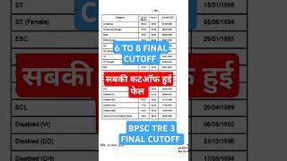 BPSC 6To8 FINAL CUTOFF 2024BPSC FINAL CUTOFF BY BPSCBPSC OFFICIAL CUTOFF [upl. by Ayat]