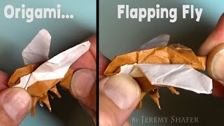 Origami Fly  Pull the Tail and the Wings Flap [upl. by Laumas]