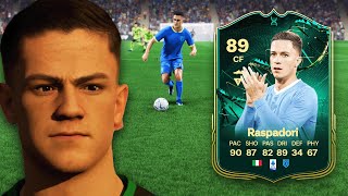 89 GENEROUS GOALSCORER EVOLUTION RASPADORI PLAYER REVIEW  EA FC 24 ULTIMATE TEAM [upl. by Ahsima]