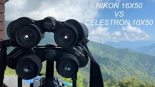 Nikon 16x50 Vs Celestron Upclose 10x50 Binoculars [upl. by Burton970]