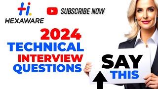 Hexaware Technical interview questions and answers [upl. by Oruam]