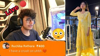 ruchika rathore superchat on triggered insaan live stream 🔴 😳 triggeredinsaan ruchikarathore [upl. by Enaj895]