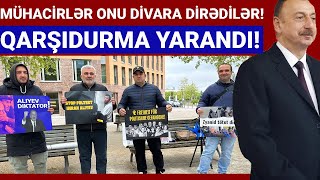 Berlində mühacirlərdən Əliyevə quotdiktator despotquot şüarı Polis araya girdi Mühafizə çaşqın durumda [upl. by Aiva]