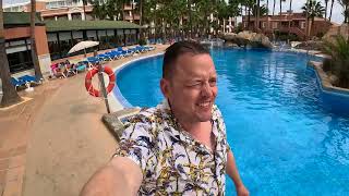 HOTEL PLAYACAPRICHO  ROQUETAS DE MAR SPAIN ROOM REVIEW and WALK AROUND [upl. by Nickey]