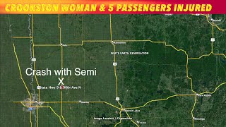 Crookston Woman amp 5 Passengers Injured In Crash With Semi [upl. by Niggem]