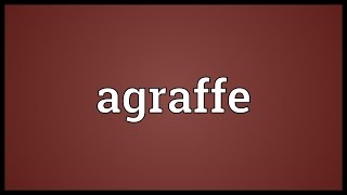 Agraffe Meaning [upl. by Tila]