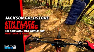 GoPro Jackson Goldstone 6th Place Qualifying in Mont Sainte Anne  2023 UCI Downhill MTB World Cup [upl. by Penoyer]