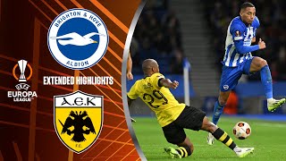 Brighton vs AEK Athens Extended Highlights  UEL Group Stage MD 1  CBS Sports Golazo  Europe [upl. by Mansoor]