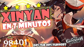 XINYAN BUILD GOD DPS EN 5 MINUTOS 🎸🔥  Genshin Impact  Guía build Xinyan Support [upl. by Alekal]