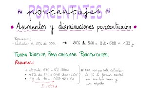 PORCENTAJES Aumentos y disminuciones porcentuales [upl. by Froh]