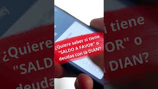 ¿Quiere saber si tiene quotSALDOS A FAVORquot o deudas con la DIAN deudores deudor shorts impuestos [upl. by Mikaela]