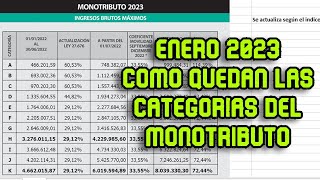 Enero 2023 MONOTRIBUTO como quedan las CATEGORIAS [upl. by Derfliw444]