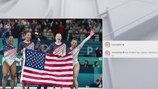 Simone Biles throws shade at former teammate MyKayla Skinner after Olympic gold [upl. by Aidil]