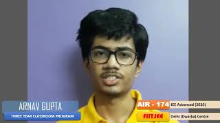 ARNAV GUPTA  AIR 174  JEE Advanced 2020 Result [upl. by Klingel]