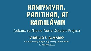 KASAYSAYAN PANITIKAN AT KAMALÁYAN ni Virgilio S Almario [upl. by Norrv516]