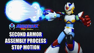 MEGAMAN X SECOND ARMOR KOTOBUKIYA  STOP MOTION ASSEMBLY REVIEW [upl. by Eugenie882]