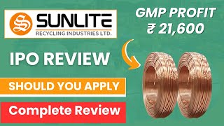 Sunlite Recycling IPO  Sunlite Recycling Limited IPO  GMP  Sunlite Recycling ipo review Analysis [upl. by Kathryne]