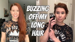 Shaving my head Buzzing off my super long hair 💇‍♀️ [upl. by Namaan527]