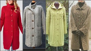 Amazing and Stunning crochet handknit knitting cardigan long coat designs for women [upl. by Debora]