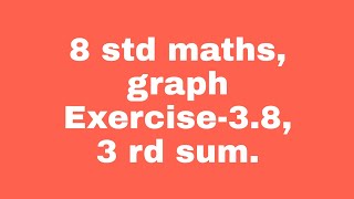 8 std Maths graph Exercise 38 3 rd sum [upl. by Hamimej]