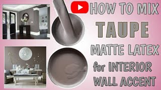 How to mix TAUPE matte latex paint for Interior Wall Accent [upl. by Hanschen]