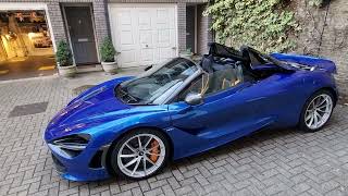 Mclaren volcano blue 720s spider roof mechanism [upl. by Joyce]