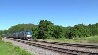 Eastbound Amtrak Runs on the Left Track at Agency Iowa [upl. by Nivonod]