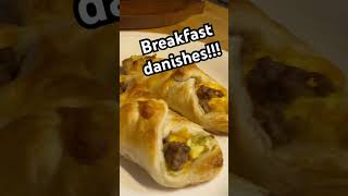 Breakfast danishes are puff pastry with delicious breakfast items like cheese egg sausage or bacon [upl. by Petronella]