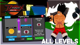 ALL LEVELS UNLOCKED IN NEW FIGHTING PASS SEASON 1 IN ANIME FIGHTING SIMULATOR ROBLOX [upl. by Salohci]