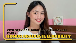 Honor Graduate Eligibility HGE  Civil Service Eligibility Certificate [upl. by Aicittel]